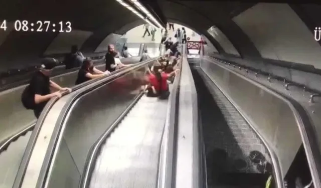 11 kişi yaralanmıştı: İzmir Metro'sundaki yürüyen merdiven kazası kamerada