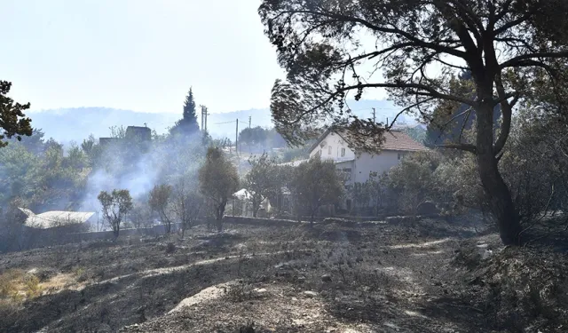 İzmir İtfaiyesi Bornova'daki yangına müdahale ediyor: Beşyol ve Sarnıçköy'de 18 evi alevler sardı