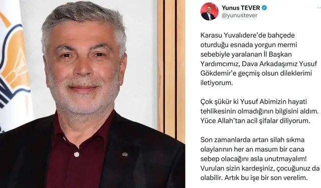 Yorgun mermi AKP İl Başkan Yardımcısını yaraladı