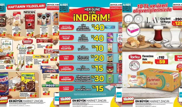 A101 Haftanın Yıldızları kataloğunu açıkladı: 4 Ekim'e kadar her güne özel indirim