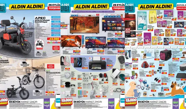 A101'e katlanabilir elektrikli bisiklet geliyor: A101 26 Eylül Perşembe kataloğu