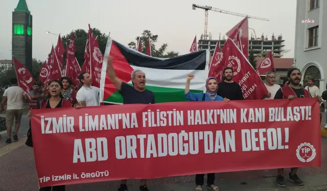 TİP İzmir, ABD savaş gemisini protesto etti: İzmir Limanı kana bulanmıştır