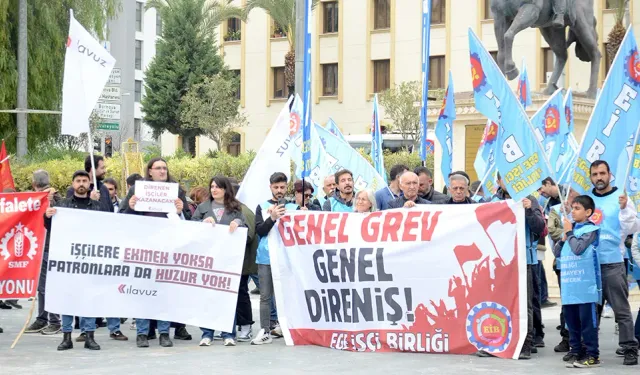 İzmir'de işçi ve emekliler sokağa indi: İnsanca bir yaşam istiyoruz