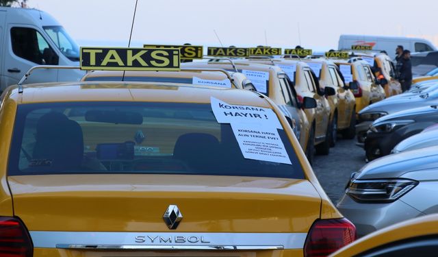 İzmir'de taksicilerden korsan taksiciliğe konvoylu tepki: Emek hırsızlığına hayır!