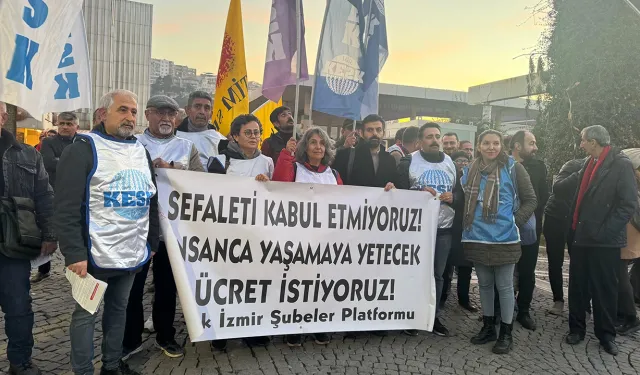 İzmir'de KESK’ten 2025 yılı bütçesine protesto: Sefaleti kabul etmiyoruz