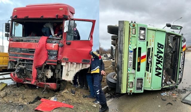 Afyonkarahisar’da trafik kazası: Tır sürücüsü hayatını kaybetti