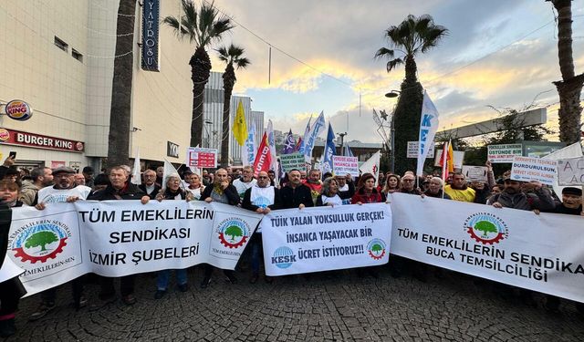 KESK, İzmir'de TÜİK’in enflasyon verilerini protesto etti: Yoksulluk gerçek, TÜİK yalan