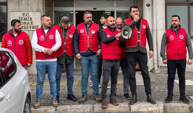 İzmir'de maaşları eksik yatan belediye çalışanları eylem yaptı