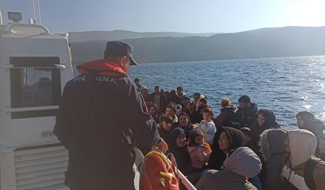 Kuşadası açıklarında göçmen kaçakçılığına müdahale: Aralarında çocuklarında  oldu 29 kişi yakalandı