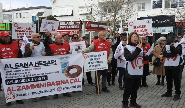 Çeşme'de emeklilerden 2025 zammına tepki: Bu maaşlarla yaşamamız imkansız