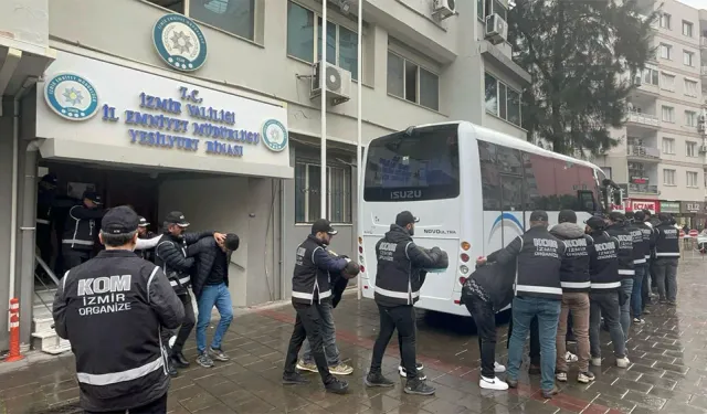 İzmir'de suç örgütüne operasyon: 23 şüpheli gözaltına alındı, 11 kişi tutuklandı