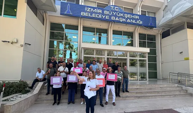 İzmir Büyükşehir'den kıdem tazminatlarını alamayan emekli işçiler tepki gösterdi