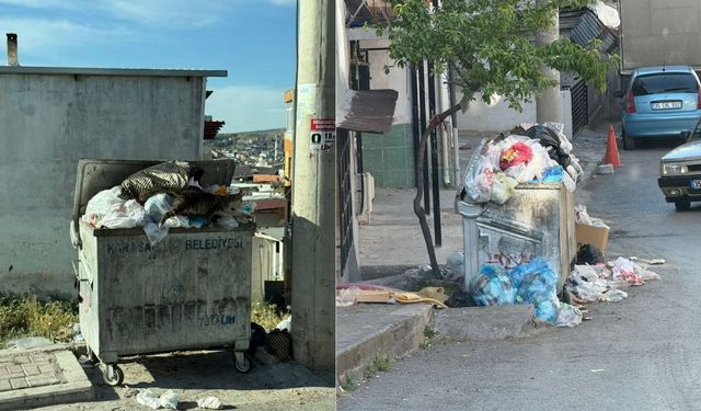 Karabağlar’da çöp dağları yükseldi: Belediye işçileri hala ödeme bekliyor