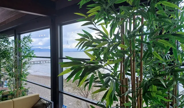 İzmir'de deniz manzarası ile büyüleyen bir kafe: ESHOT ile ulaşım var, kahvaltı 250, Türk Kahvesi 30 TL