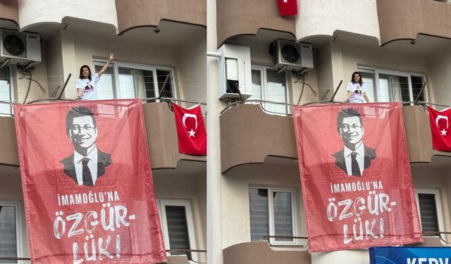 Efes Selçuk’ta CHP’nin İmamoğlu pankartı kaldırıldı: Onbaşıoğlu balkonuna astı