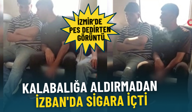 İzmir’de pes dedirten görüntü: Kalabalığa aldırmadan İZBAN'da sigara içti