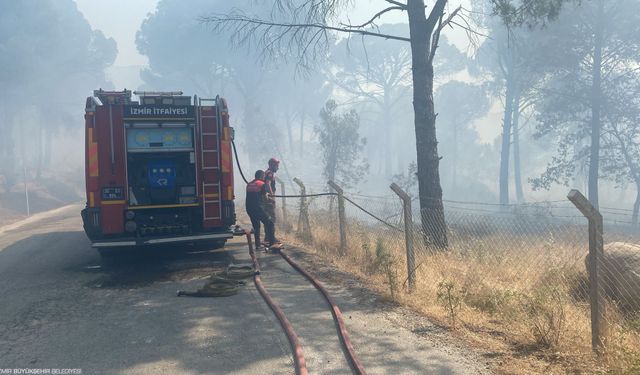İzmir’de bir yangın daha: Çevre köylerden seferberlik!