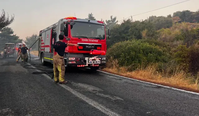 İzmir Barbaros Köyü'nde orman yangını: Bazı yollar trafiğe kapatıldı
