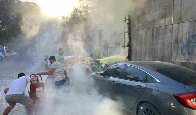 İzelman otoparkında yangın paniği: Şüpheli gözaltına alındı!
