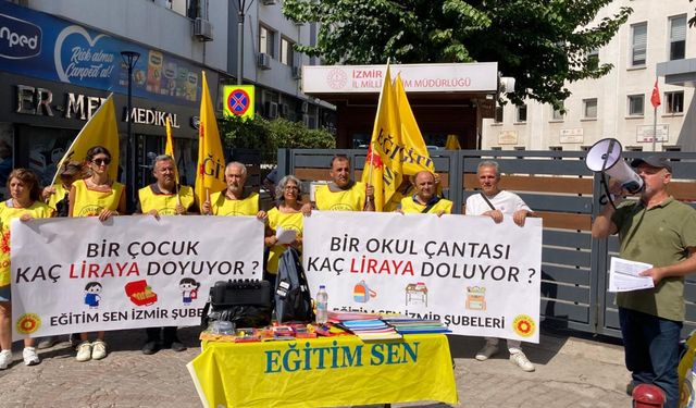 Eğitim-Sen İzmir'de artan okul maliyetleri için sokağa çıktı
