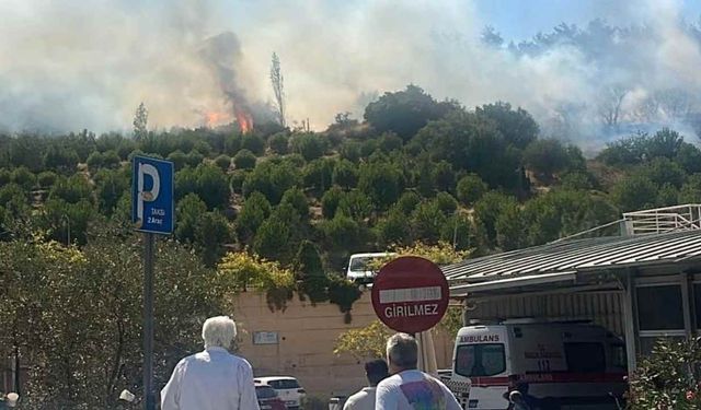 İzmir'de hastane yakınında yangın: Müdahale başladı