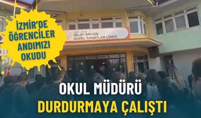 İzmir’de öğrenciler Andımızı okudu: Okul müdürü engel olmaya çalıştı