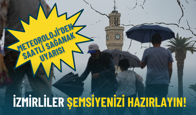 İzmirliler şemsiyenizi hazırlayın: Meteoroloji’den saatli sağanak uyarısı