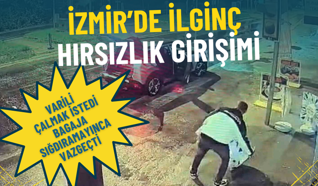 İzmir’de ilginç hırsızlık girişimi: Varili çalmak istedi, bagaja sığdıramadı