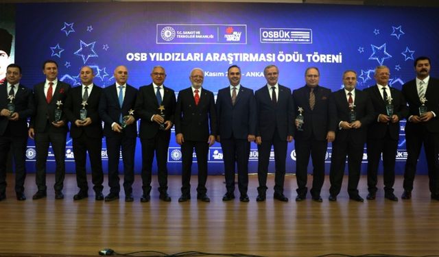 OSB Yıldızları Araştırması Ödülleri sahiplerini buldu: İzmir Atatürk OSB Türkiye 4’üncüsü Oldu