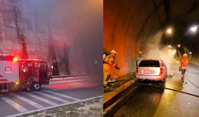 İzmir'de korku dolu anlar: Konak Tünelleri’nde bir araç alev aldı