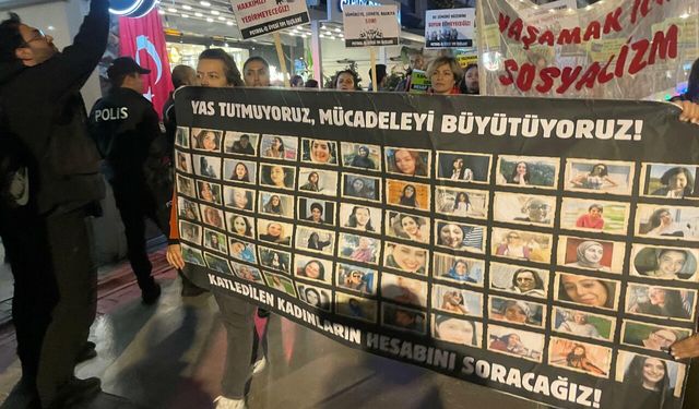 İzmir’de kadın platformları sokağa indi: Hiçbir kadın yalnız yürümeyecek