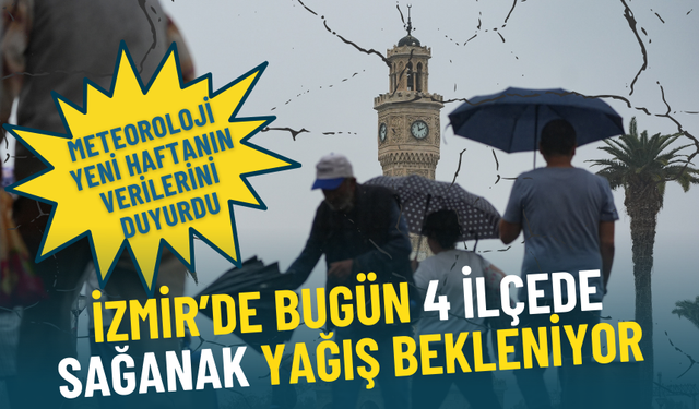İzmir’de bugün 4 ilçede sağanak yağış bekleniyor: Meteoroloji yeni haftanın verilerini duyurdu