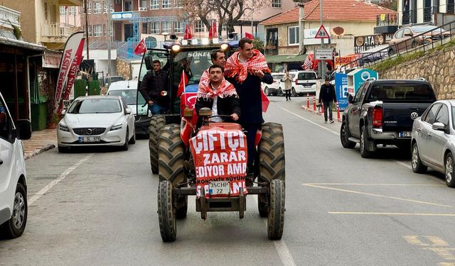Gümüldür’de çiftçilerden traktörlü eylem: Biz öldük, bizi gömecek birisi lazım