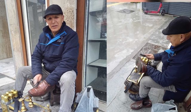 36 yıldır İzmir sokaklarında: Telefonlu ilk ayakkabı boyacısı