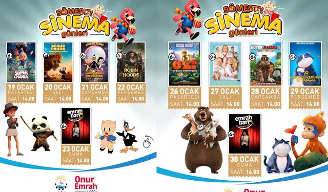 Çiğli Belediyesi’nden çocuklara ücretsiz sömestr sinema günleri