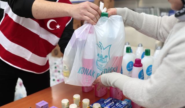 Konak Belediyesi’nden temizlik malzemesi desteği