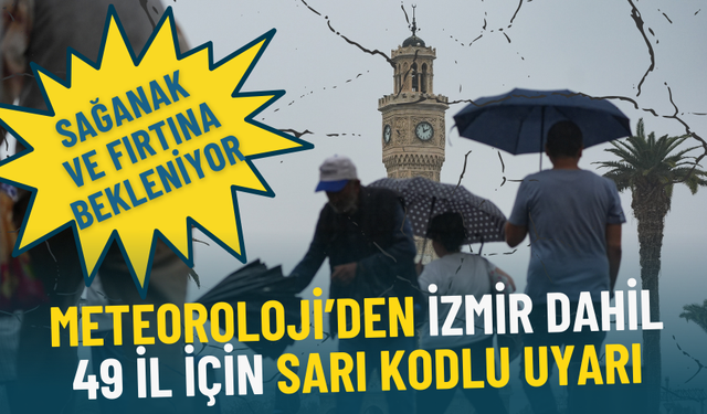 İzmir dahil 49 il için sarı kodlu sağanak ve fırtına alarmı: Meteoroloji Genel Müdürlüğü tek tek uyardı