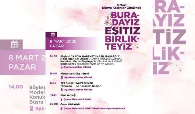 Çeşme’de 8 Mart etkinlikleri