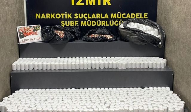 Karabağlar'da 84 bin uyuşturucu hap ele geçirildi