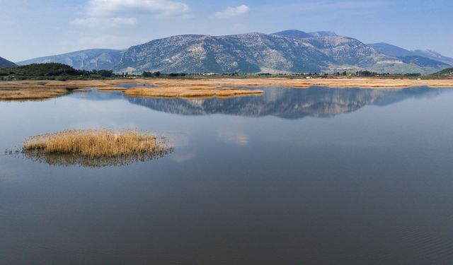 Neredeyse kurumuştu... İzmir'deki Pegasus Gölü yeniden su tutmaya başladı