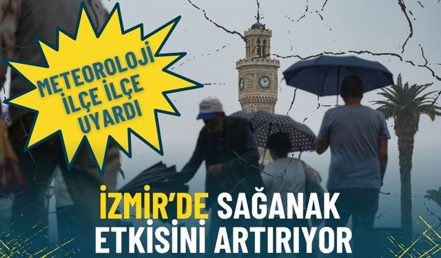 İzmir’de gök gürültülü sağanak alarmı: Meteoroloji ilçe ilçe uyardı, şemsiyesiz çıkmayın