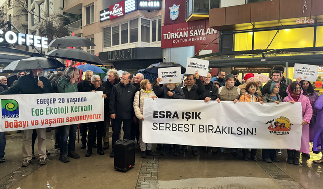 Akbelen direnişçisi Esra Işık'a İzmir'de sağanak altında destek: Milas bir şirketten büyüktür