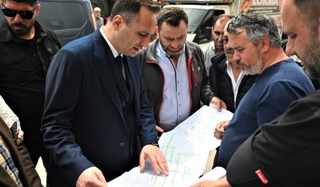 Başkan Eşki Yeşilçam Mahallesi’nde sokak sokak inceleme yaptı