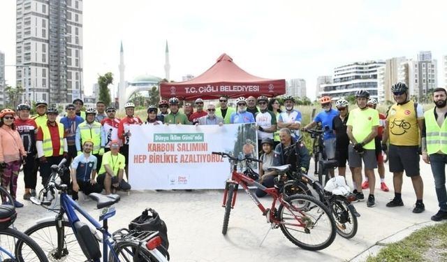 Pedallar iklim için döndü: Çiğli’de 36 kilometrelik farkındalık turu