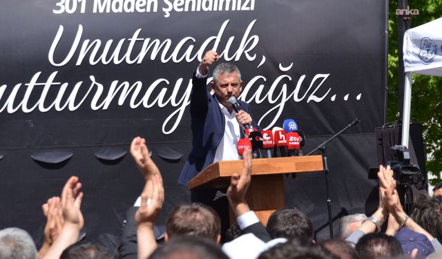 Özgür Özel Soma anmasında konuştu: Bu kara düzeni ilk seçimde değiştireceğiz