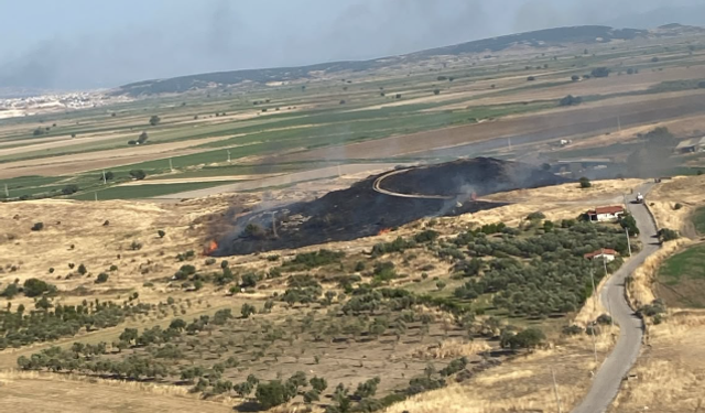 Foça’da makilik alandaki yangın kontrol altına alındı