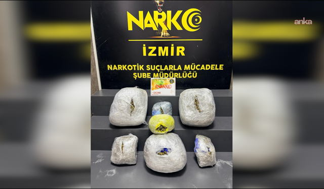 İzmir'de durdurulan araçta 15 kilo uyuşturucu bulundu