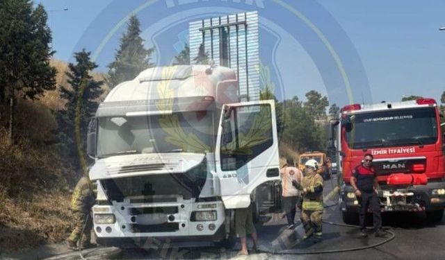 Bayraklı Büyük Tünel’den geçecekler dikkat: Çekici yangını var
