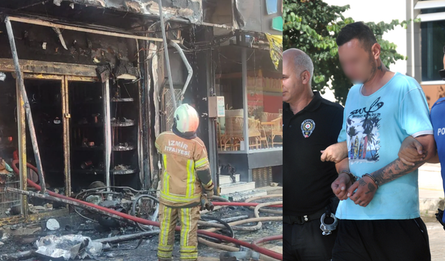 İzmir’de iş yeri kundaklaması... Motosikletin değiştirilmemesine kızıp ateşe vermiş