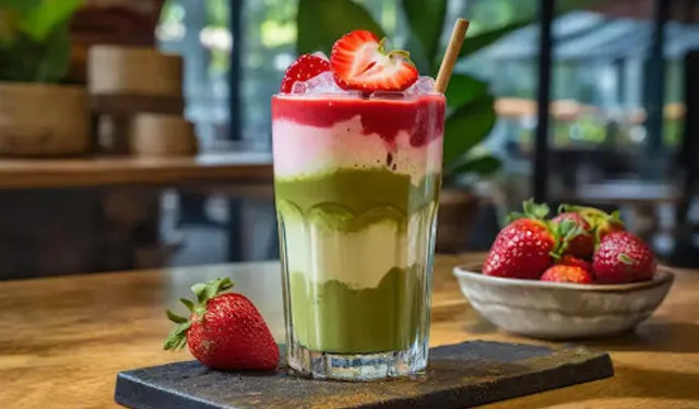 Evde Çilekli Matcha Latte nasıl yapılır?